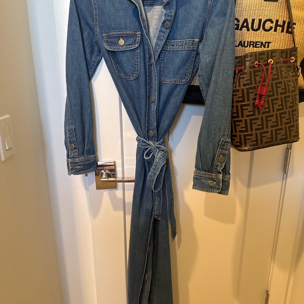 GRLFRND Blue Denim Belted Jacket
